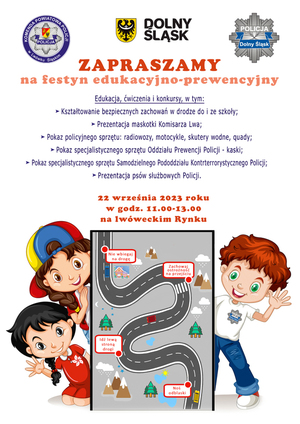 ZAPRASZAMY NA FESTYN PREWENCYJNO-EDUKACYJNY PN. BEZPIECZNA DROGA DO SZKOŁY