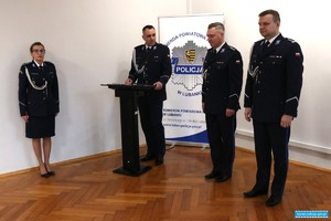 I Zastępca Komendanta Wojewódzkiego Policji we Wrocławiu inspektor Norbert Kurenda wraz Komendantem Powiatowym Policji w Lubaniu nadkom. Arturem Ciupką, I Zastępca Komendanta Powiatowego Policji w Lubaniu podkom. Dariuszem Ślęzakiem