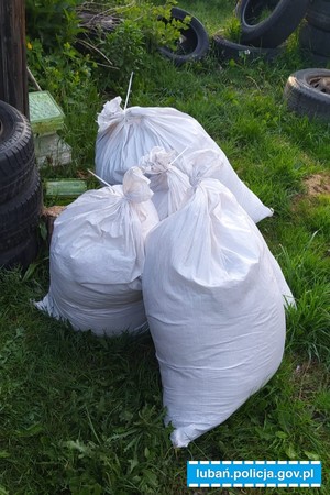 worki jutowe z zawartością tytoniu
