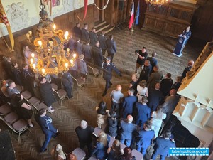 obchody 106 rocznicy powołania Policji Państwowej w KPP w Lubaniu
