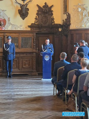 przemówienie Komendanta Powiatowego Policji w Lubaniu kom. Dariusza Ślęzaka