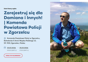 Zapraszamy mieszkańców, młodych ludzi, pracowników instytucji oraz służby mundurowe do wzięcia udziału w akcji rejestracji potencjalnych dawców szpiku w zgorzeleckiej jednostce Policji