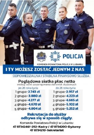 Ulotka z płacą policjanta